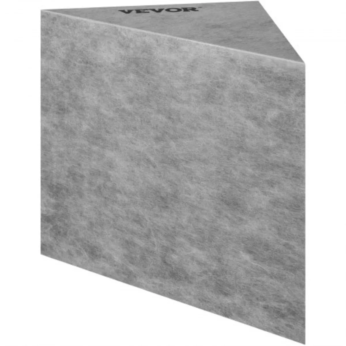 Grey triangular shower bench with flat top and waterproof membrane visible