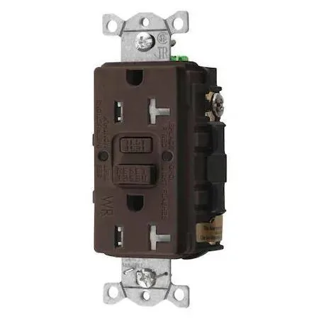 Hubbell Incorporated Hubbell Incorporated GFRTW20 GFCI Receptacle 20A 125VAC 5-20R Brown — product photo