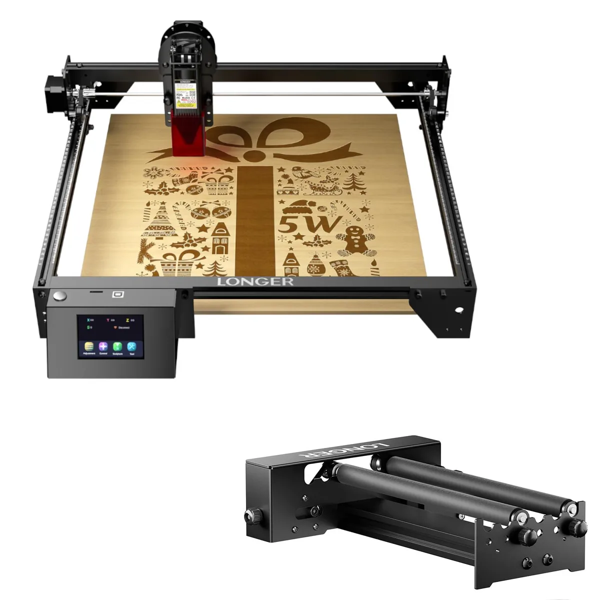 LONGER LONGER RAY5 5W Laser Engraver with Rotary Roller — product photo