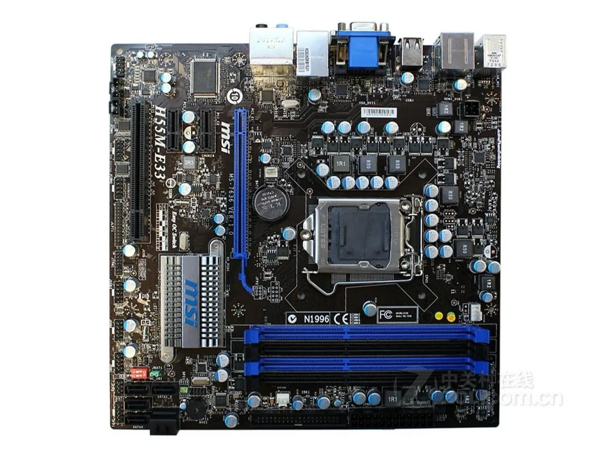 MSI MSI H55M-E33 LGA 1156 Intel H55 DDR3 16GB Micro ATX Motherboard — product photo