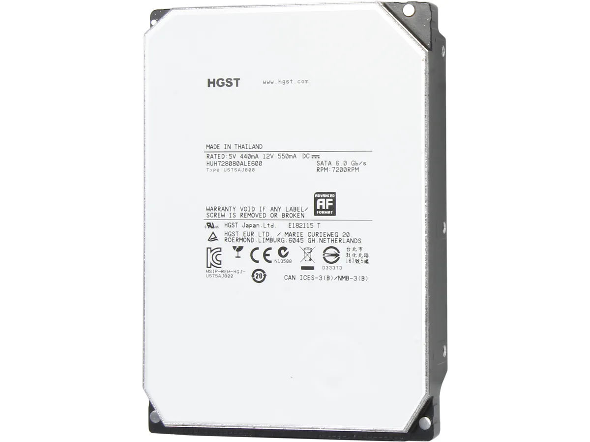 HGST HGST 0F25739 Ultrastar He8 8TB 7200 RPM 128MB SATA 6.0Gb/s 3.5" internal hard drive — product photo