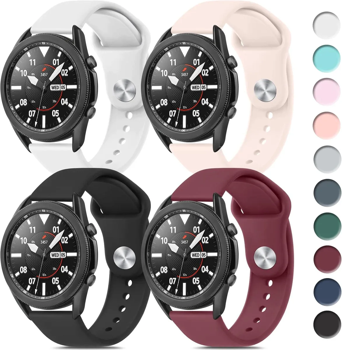ETEIZU ETEIZU 22mm Silicone Sport Strap 45mm 4-Pack C — product photo