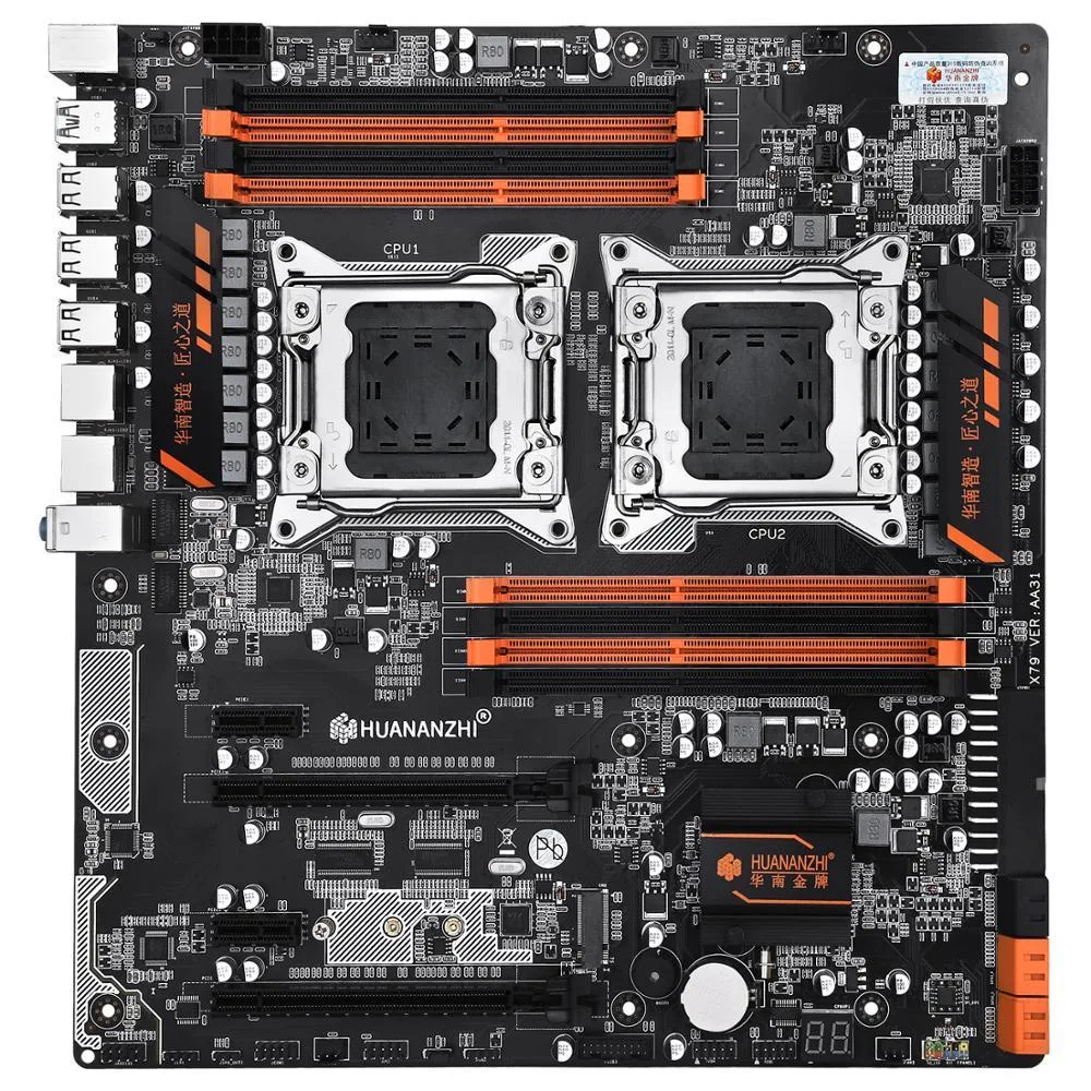 YINGHUA YINGHUA X79 Dual 8D LGA 2011 Xeon E5 DDR3 1333/1600/1866 256GB M.2 NVME SATA3 USB 3.0 E-ATX server motherboard — product photo