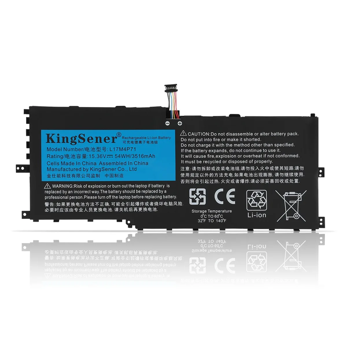 KingSener KingSener L17M4P71 laptop battery 15.36V 54Wh 3520mAh — product photo