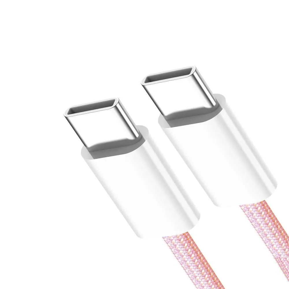 Fervit Fervit USB-C to USB-C cable 27W 65W 480Mbps pink sleeve 1m — product photo
