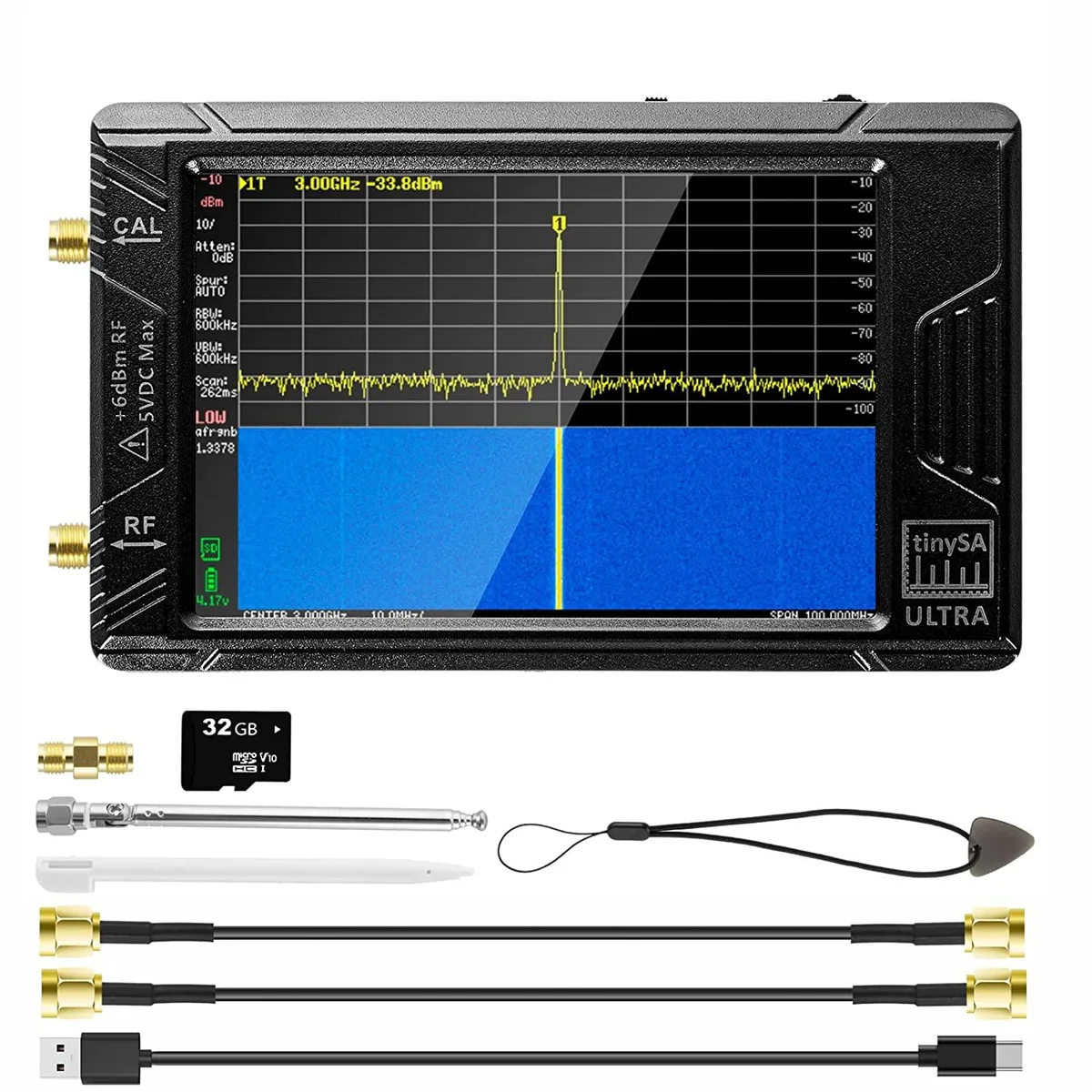 BFKK BFKK TinySA Ultra 4" Spectrum Analyzer 100kHz-5.3GHz measurement tool — product photo