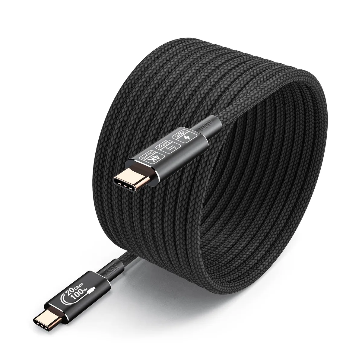16.4 ft USB-C to USB-C braided cable with metal connectors