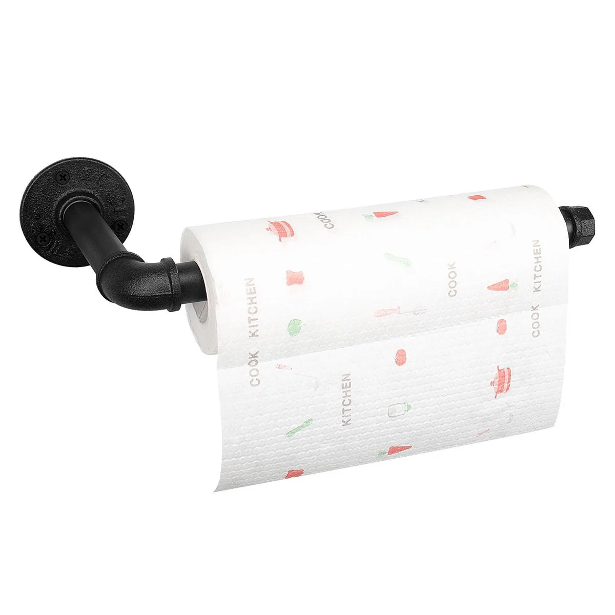Jeasor Industrial Iron Pipe Paper Towel Holder Black — product photo