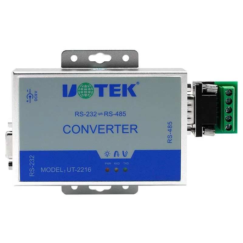 UOTEK UOTEK UT-2216 RS-232 to RS-485 data converter DB9 female to DB9 male RJ45 600W surge protection — product photo