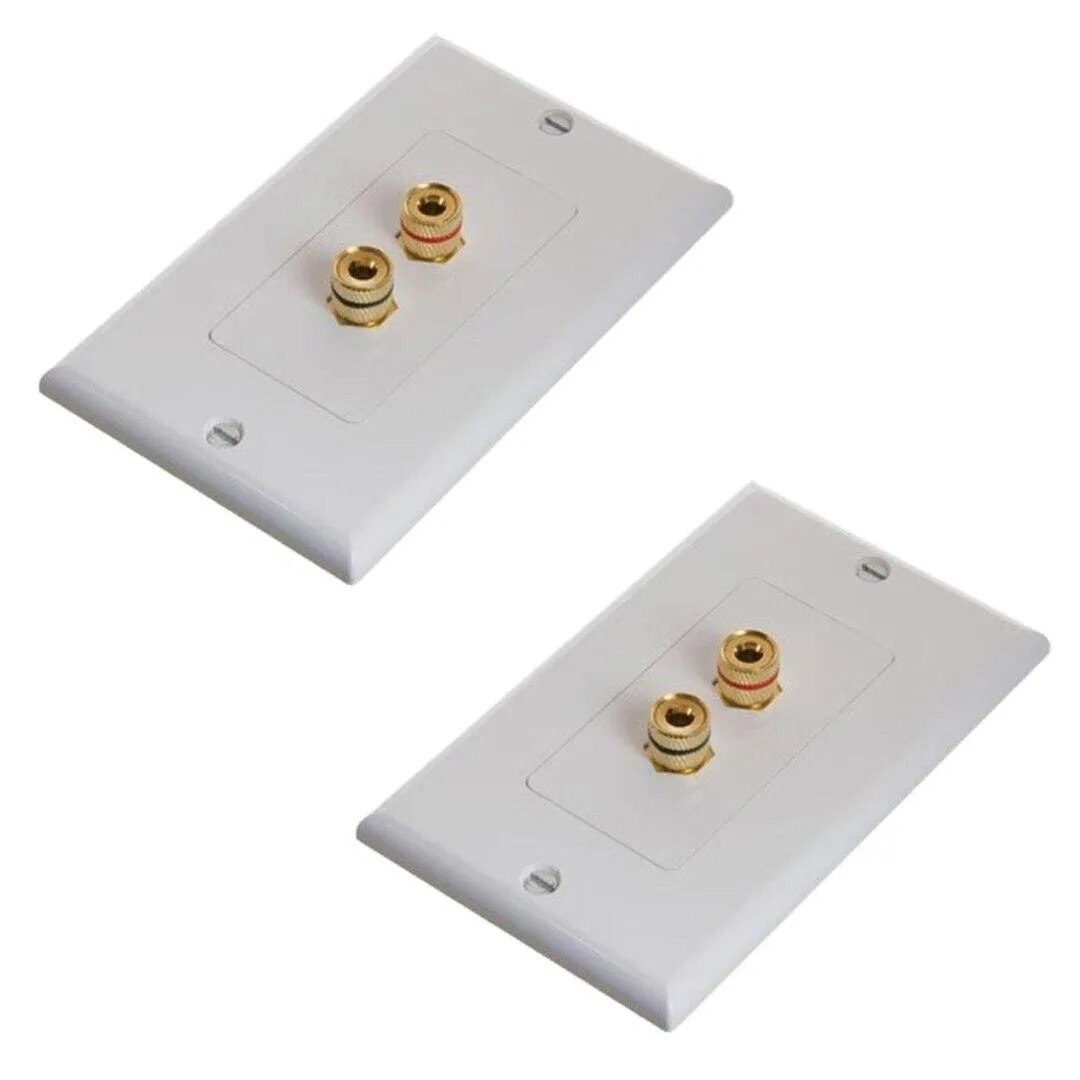 Ethereal Ethereal Spring Banana Binding Post Wall Plate 2 Port White 12 AWG 2 Pack — product photo