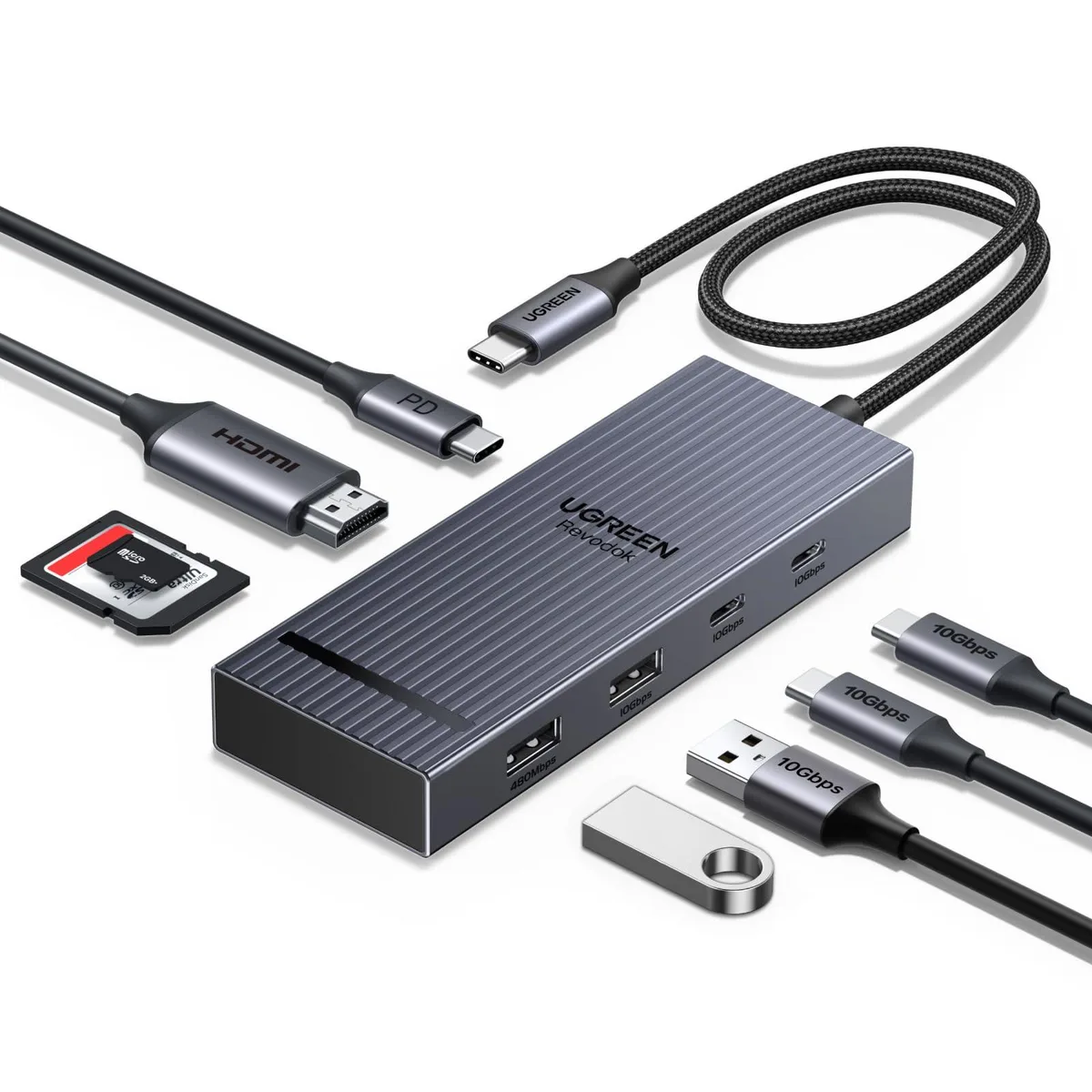  Belkin 75027 8-in-1 USB-C Docking Station 4K 60Hz HDMI 100W PD 10Gbps SD/TF Black — product photo
