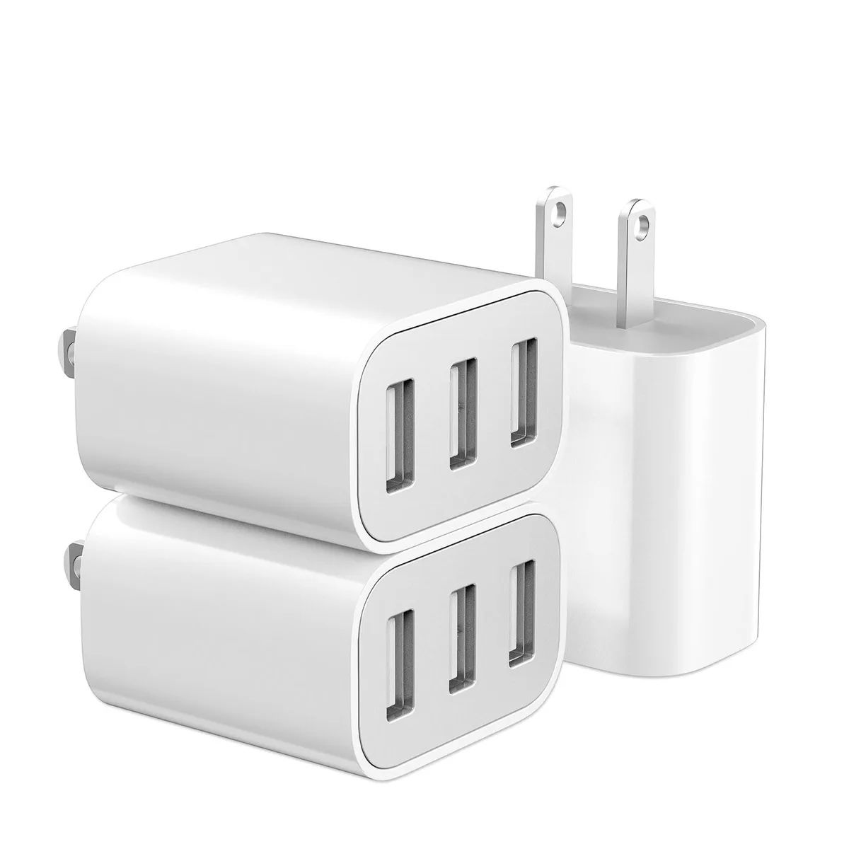 No Sew No Sew OFS-998 3-Port USB-A Wall Charger 2.1A 5V White Pack of 3 — product photo