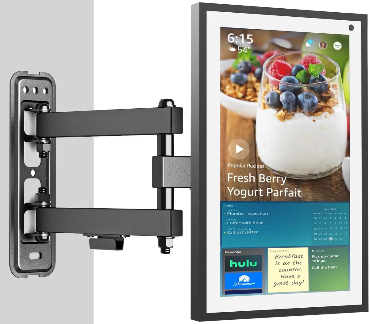 PUTORSEN PUTORSEN Wall Mount for Echo Show 21/15, Full Motion Articulating Arm, VESA 75x75 100x100mm, Black — product photo