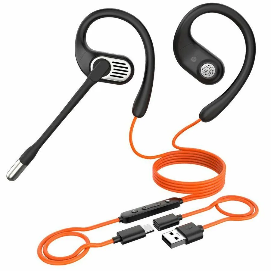 OpenRock Link 10 wired earbuds with USB-C cable and in-line controls