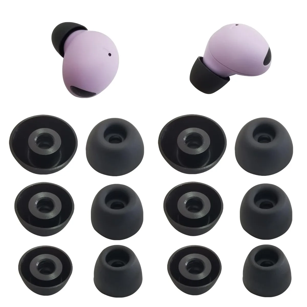  Mi SMPROG01 Silicone Ear Tips for Samsung Galaxy Buds 2 Pro, Black, 6 Pairs — product photo