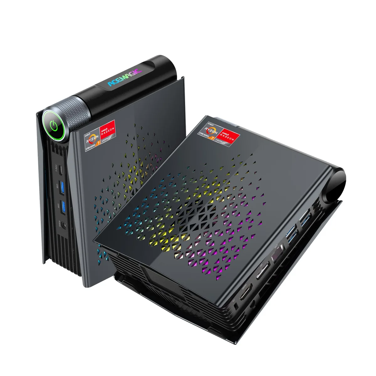 NIPOGI NIPOGI S3A Mini PC AMD Ryzen 7 H255 16GB DDR5 512GB NVMe Gray-Black — product photo