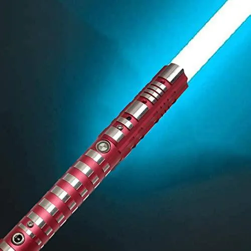 Metal-hilt lightsaber with polycarbonate blade, ice-blue finish, 770MM length