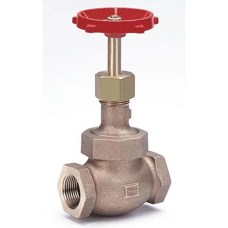 Bronze globe valve with hand wheel, 3/4 inch FNPT connections