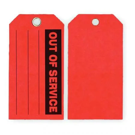 Value Brand Value Brand Out Of Svce Tag 3 x 5-3/4 In Bk/R PK100 — product photo