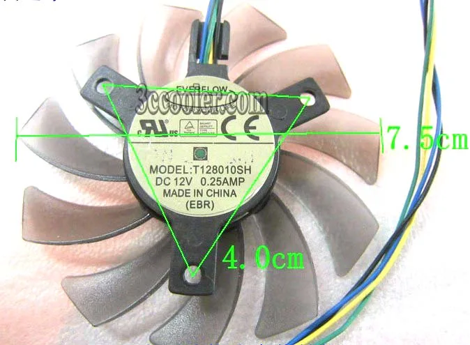 OEM Industries OEM Industries T128010SH 75mm 4-pin frameless fan CPU cooler — product photo