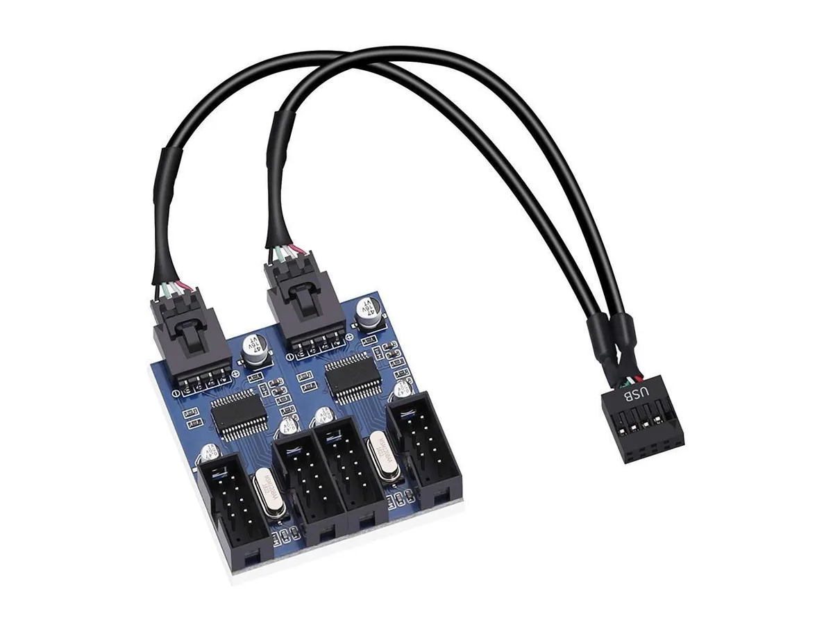 BUCIER BUCIER 9-pin USB 2.0 header 1-to-4 female splitter 30cm — product photo