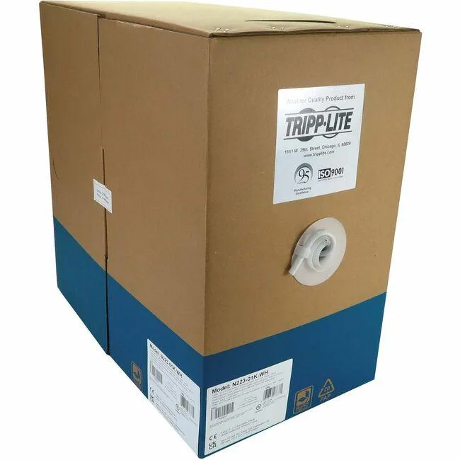 Tripp Lite Tripp Lite N22301KWH Cat6a 10G Solid Core UTP Network Ethernet Cable White 1000 ft — product photo