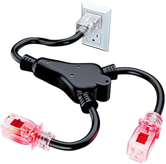 usbroway usbroway 2-in-1 Outlet Power Extension Cord Splitter 1.5 ft 16 Gauge — product photo