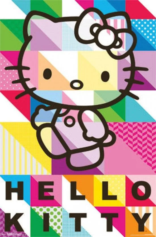 Hello Kitty patterns poster print 22 by 34 inches