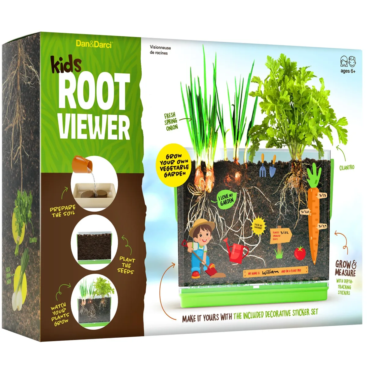 Dan&Darci Root Viewer Kit 8" Transparent Planter Science Kit — product photo