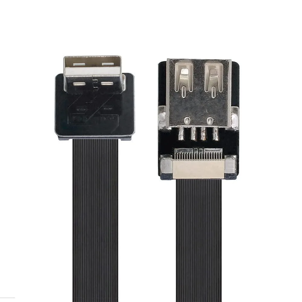 Vszerda Vszerda Down Angled USB 2.0 Type-A Male-Female Flat FPC Cable 200cm — product photo