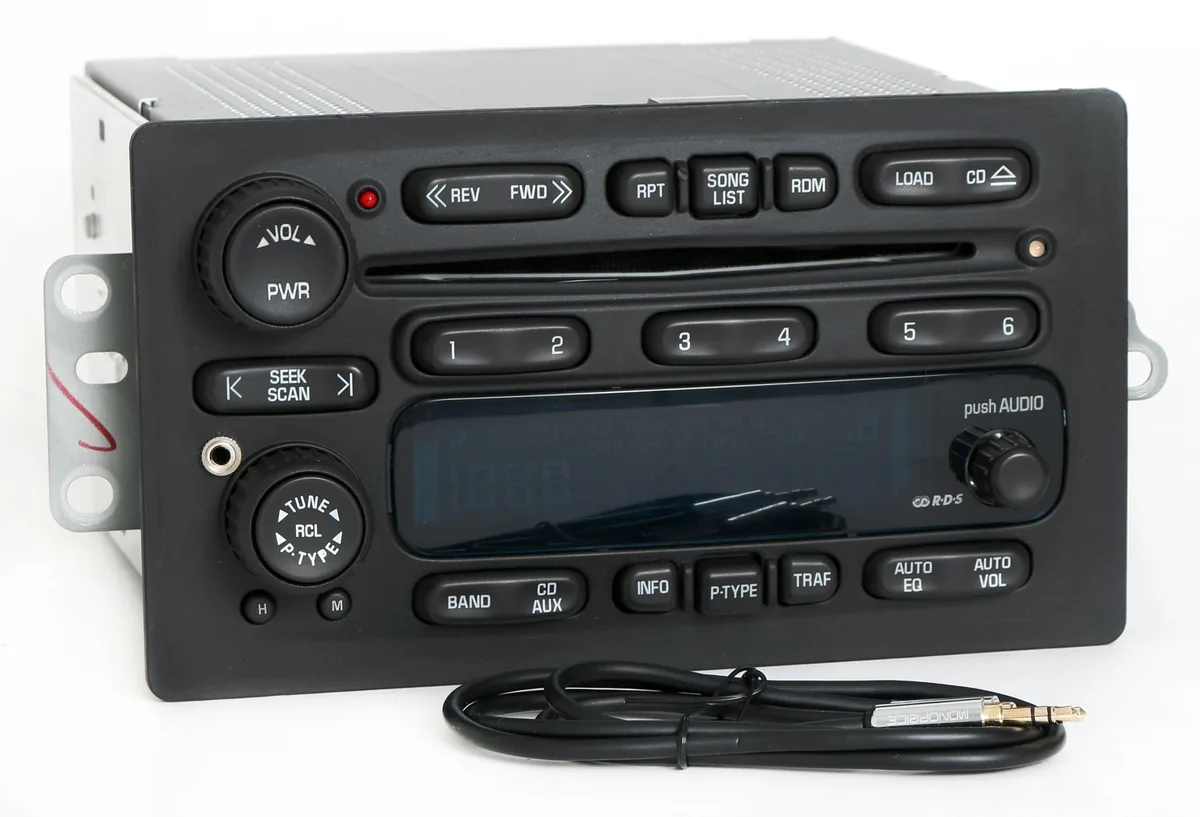 1 Factory Radio 1 Factory Radio 10357886 AM/FM 6-Disc CD Receiver Aux Input 2003-2005 Chevy GMC Truck — product photo