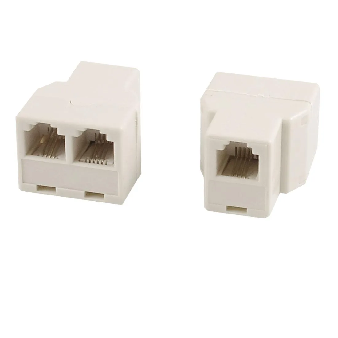 Unique-Bargains Unique-Bargains 2 Pcs RJ11 F-2F Telephone Splitter Beige — product photo
