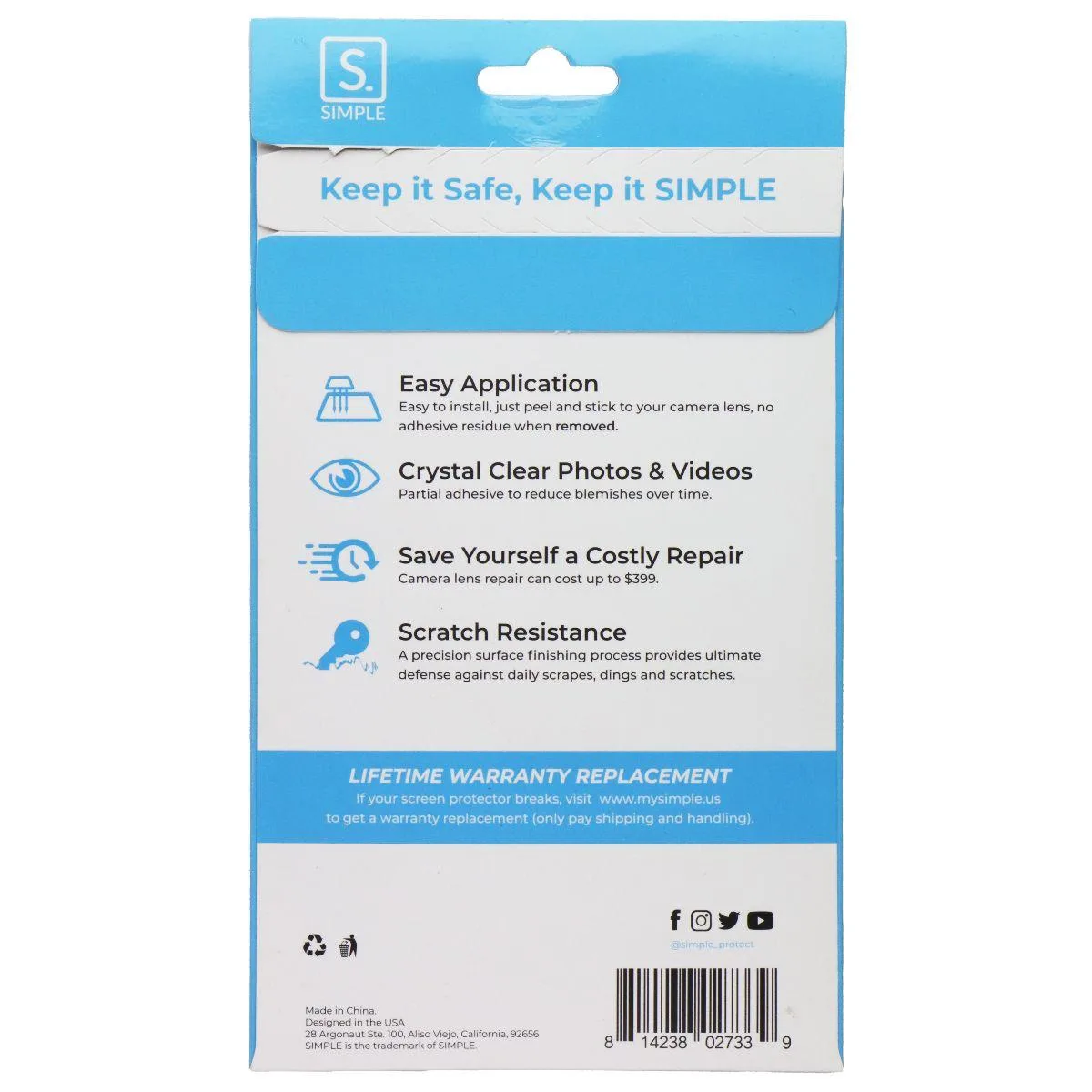 Real Simple Real Simple Camera Lens Protector for iPhone 14 Pro/Pro Max — product photo