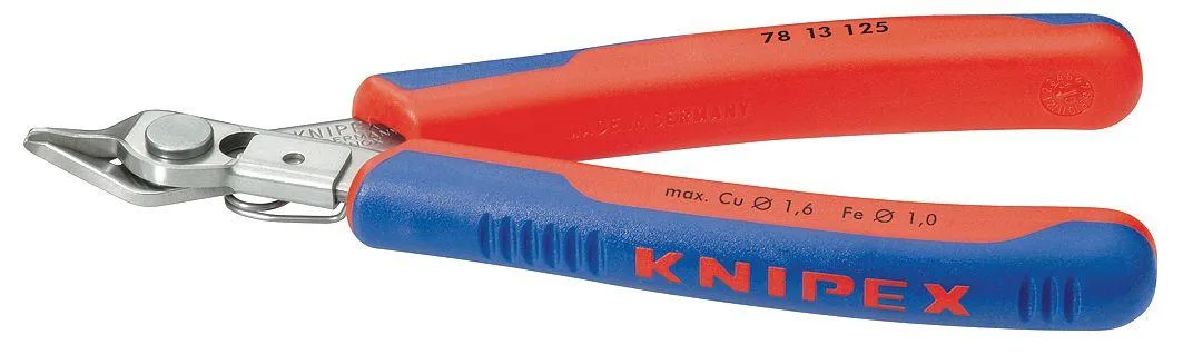 Knipex 78 13 125 electronic pliers with lead catcher, stainless steel finish