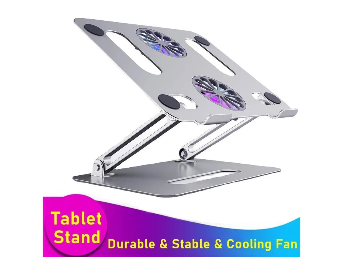 IXJYLCPC IXJYLCPC Laptop Cooling Pad Dual High-speed Fan Adjustable Stand Sit to Stand 11-17.3 Silver — product photo