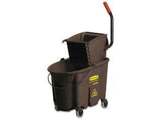 Rubbermaid Commercial Rubbermaid Commercial 758088BN Wavebrake 35-Quart Bucket and Side Press Wringer, Brown — product photo