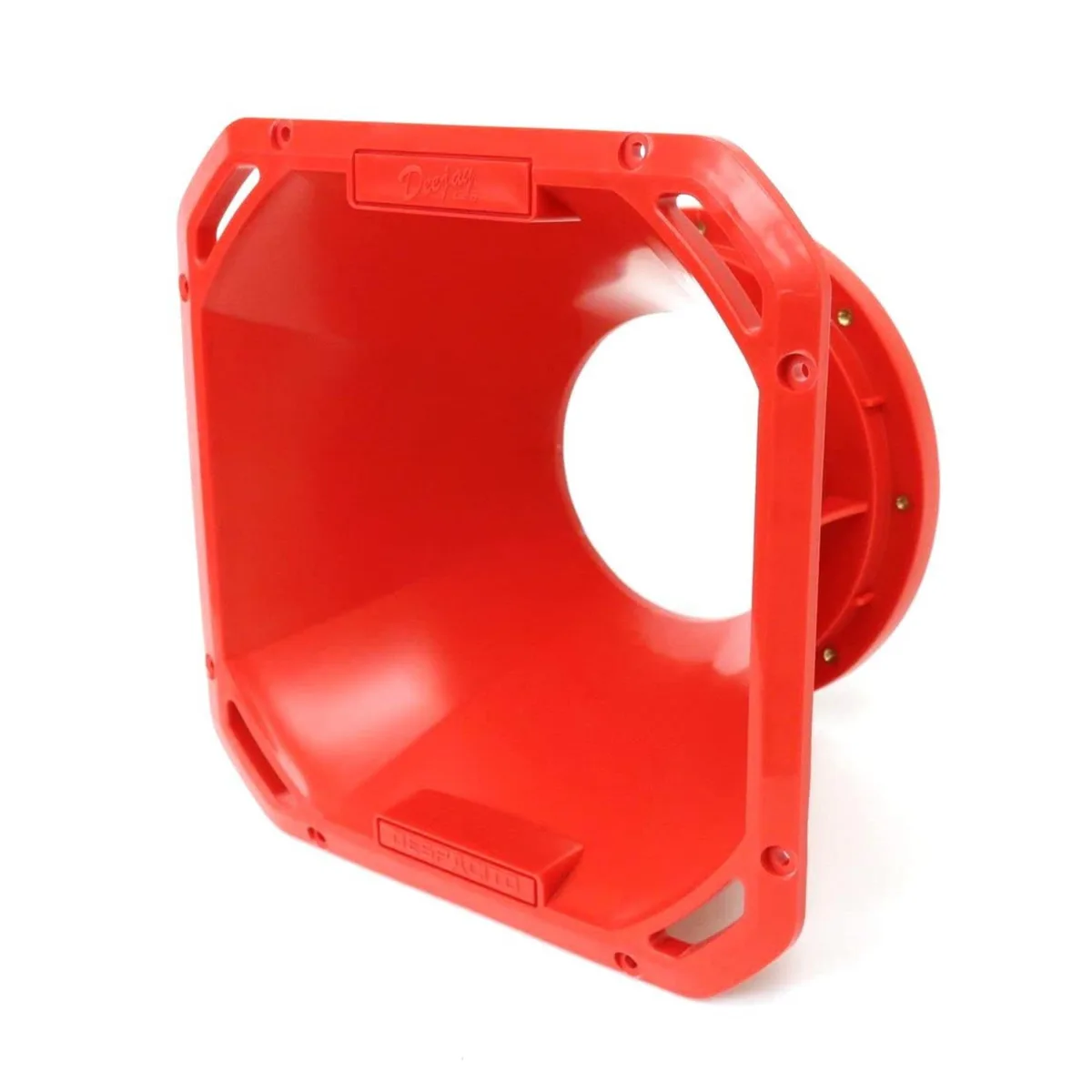 Red 6.5-inch midrange diffuser horn with exponential flare