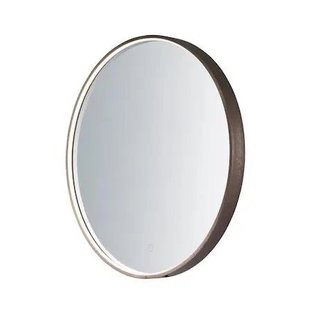 Anodized bronze LED mirror, rectangular, 27.5 inches wide