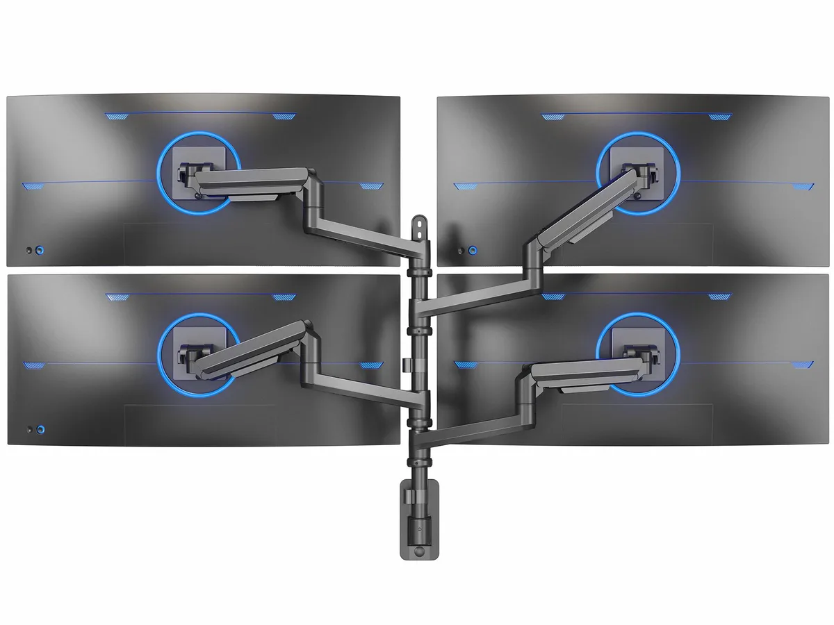 VIVO VIVO Quad Ultrawide Pneumatic Wall Mount 140.8 lbs 38.5" Arm Span — product photo