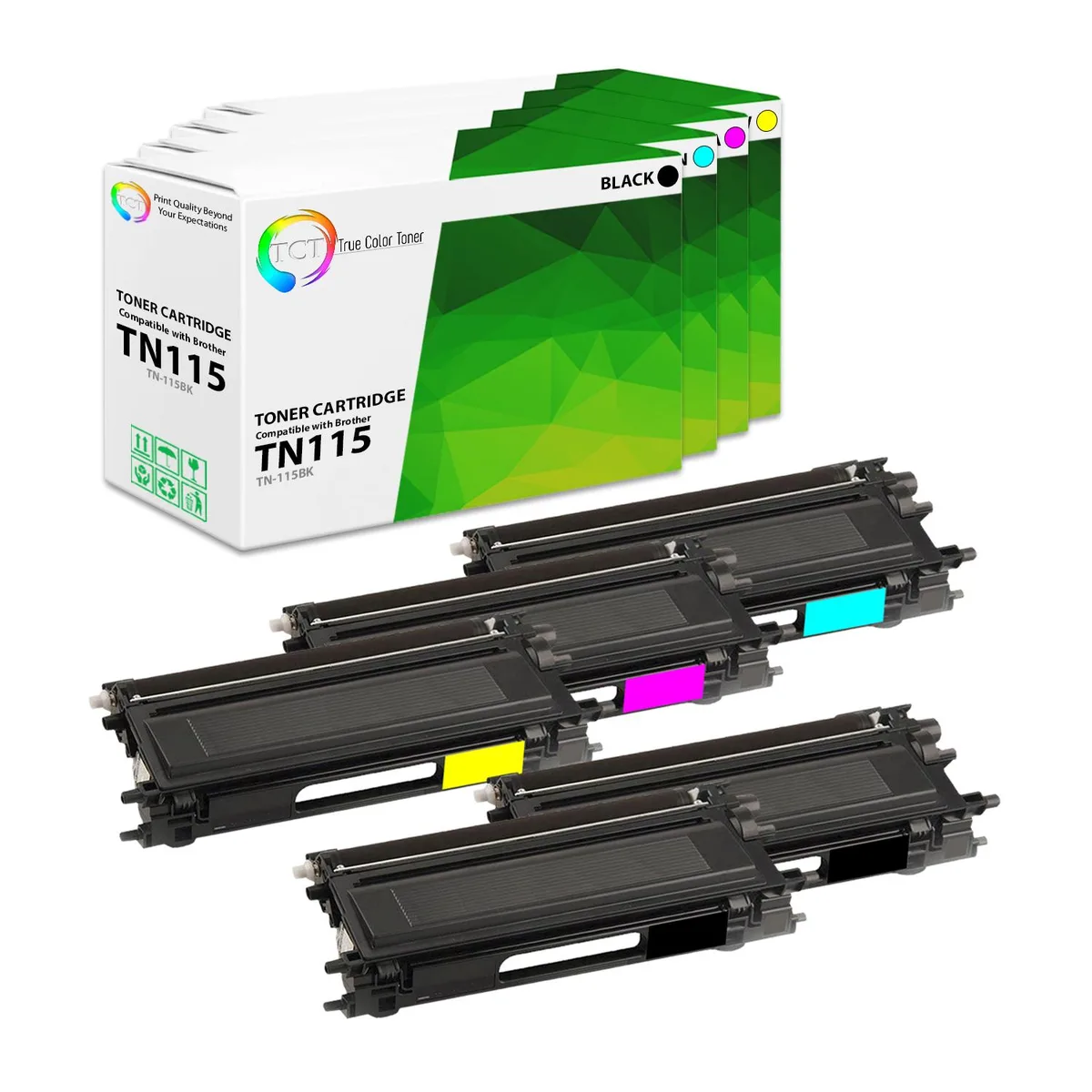 True Color Toner True Color Toner TN115 5 Pack Toner Cartridges 4 Colors 5000/4000 pages — product photo
