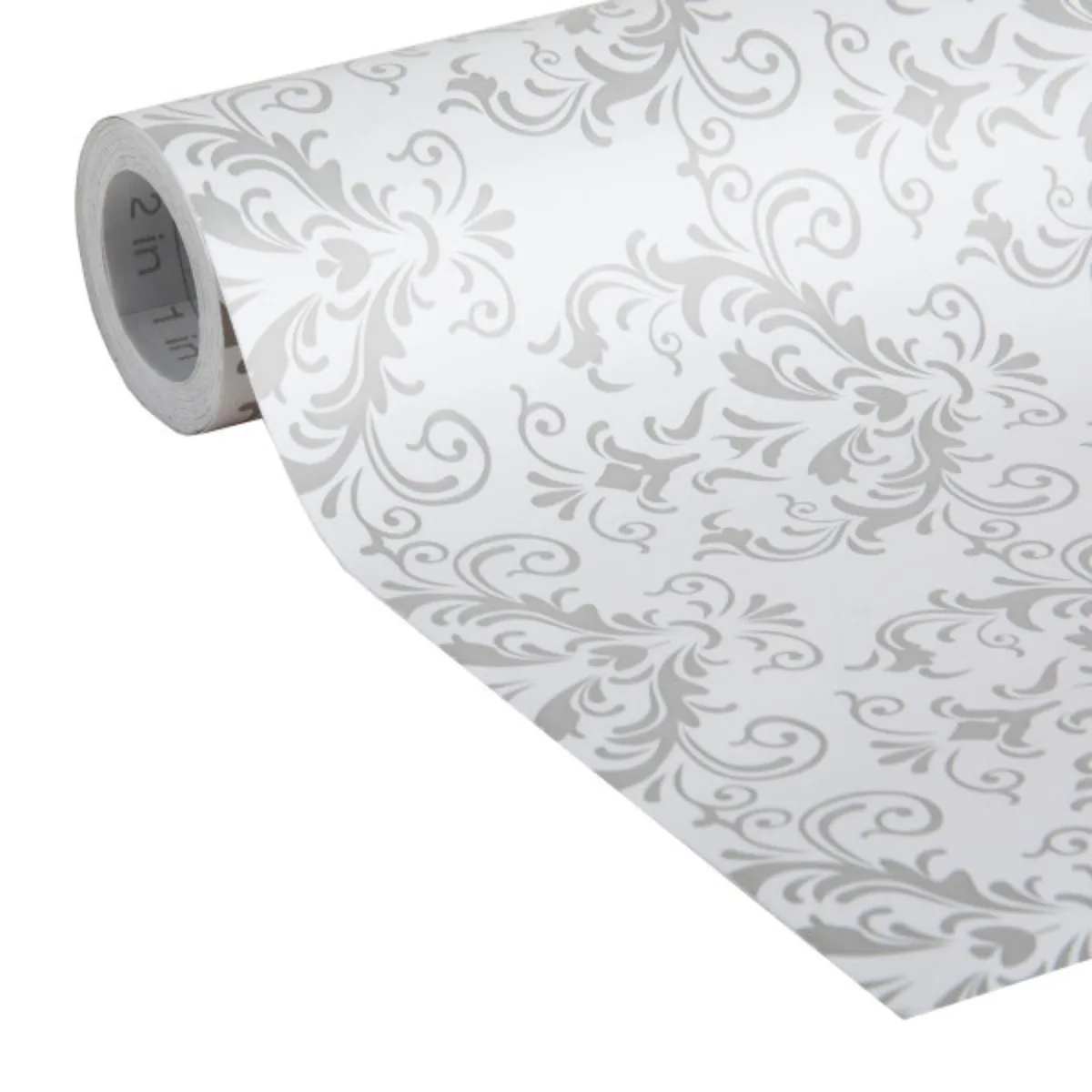 SHURTAPE TECHNOLOGIES, INC. SHURTAPE TECHNOLOGIES, INC. Duck Brand EasyLiner Removable Adhesive Shelf Liner 20 in x 15 ft Grey Damask tape — product photo