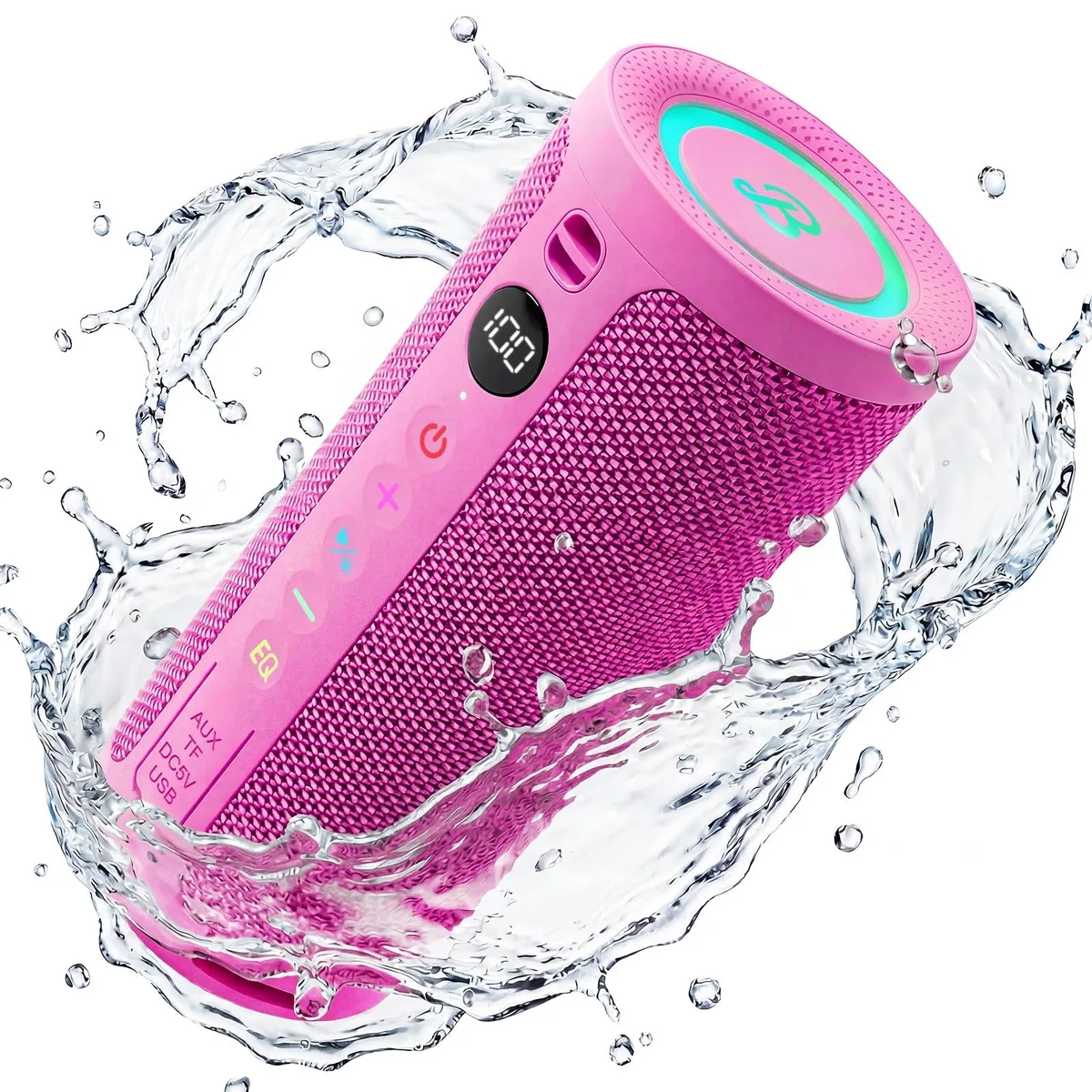  BassBloom Roar 3 Pink Portable Speaker 20W 24h Bluetooth 5.4 — product photo