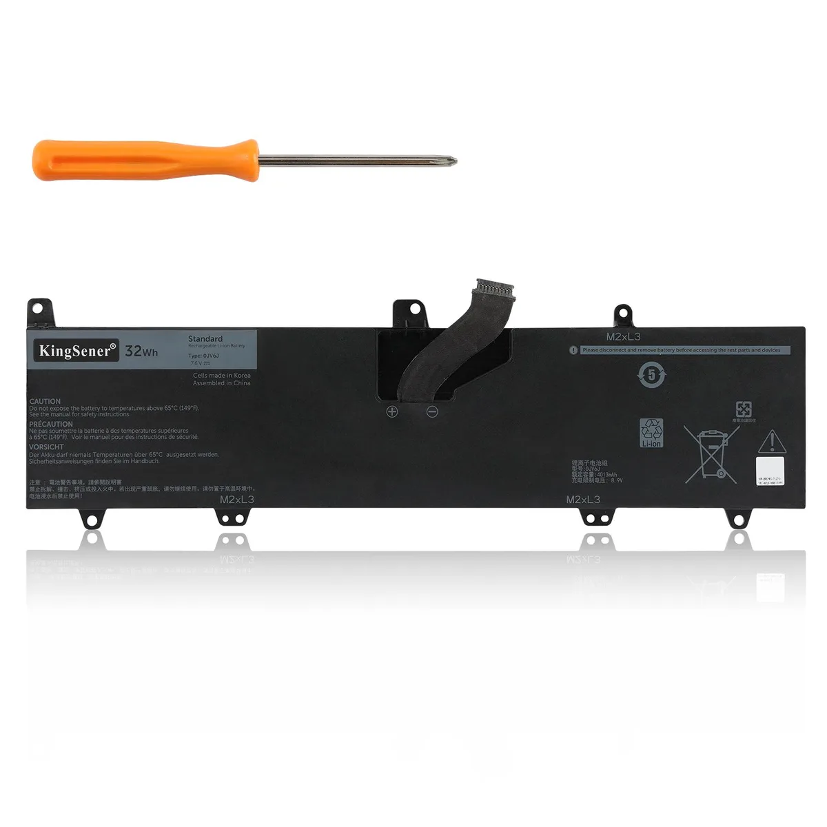 KingSener KingSener 0JV6J laptop battery 32Wh 7.6V for Dell Inspiron 11 3000 3162 3164 3168 3179 — product photo