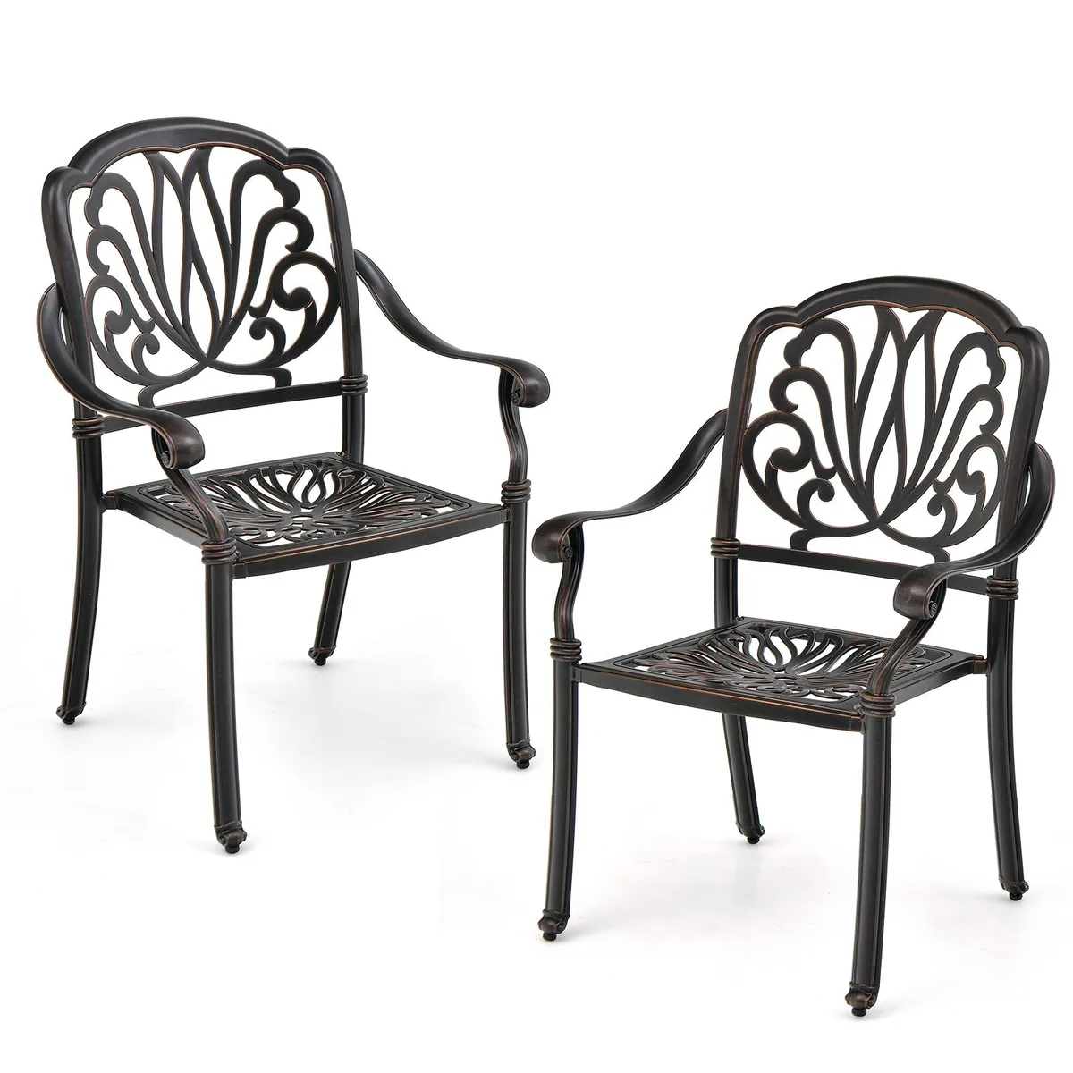SlickBlue SlickBlue 2-Piece Cast Aluminum Dining Chairs Bronze — product photo