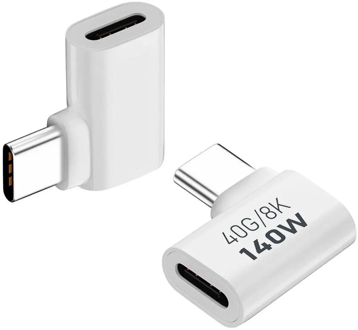 Vszerda Vszerda 2-pack 90-degree 140W USB-C female adapter white — product photo
