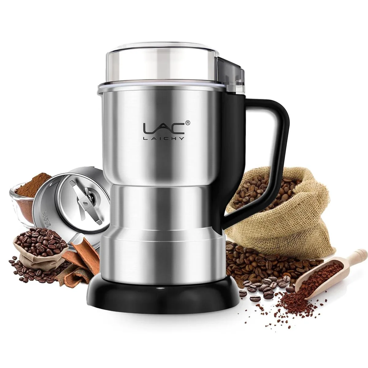  LAC LAICHY Coffee Grinder 150W Stainless Steel With Handle — product photo