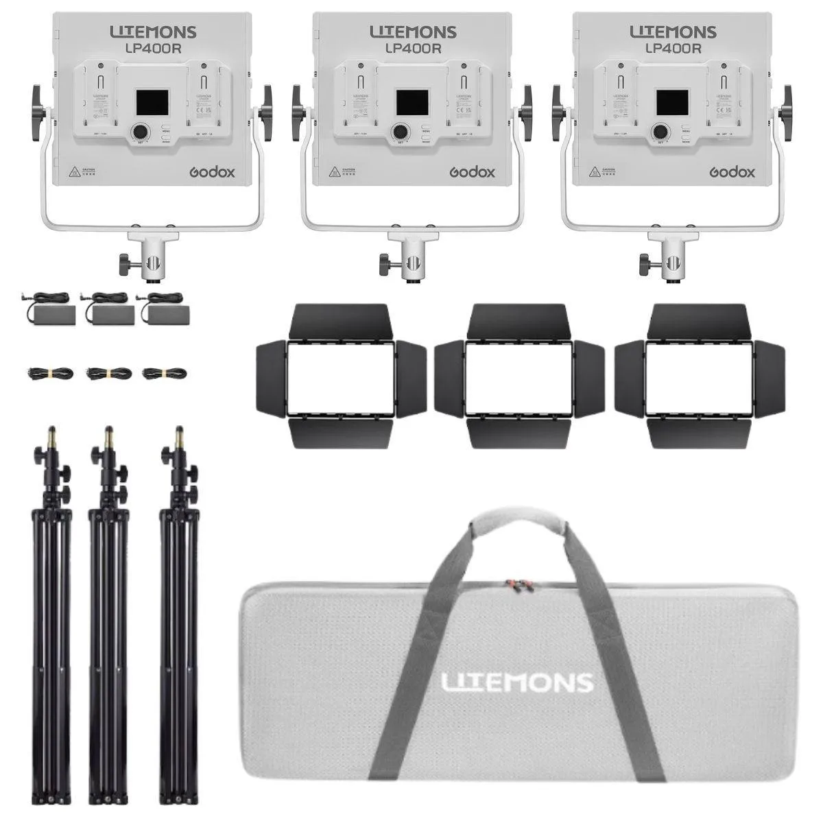 Godox Photo Equipment Co. Ltd Godox Litemons LP400R 36W RGB LED 3-Light Panel Kit studio — product photo