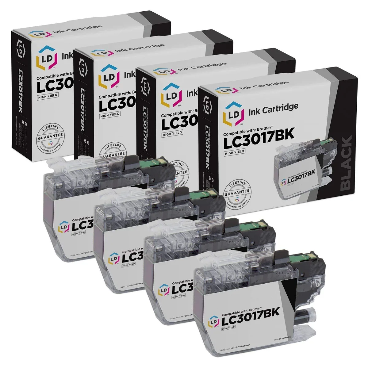 LD Products LD Products LC3017BK High Yield Black Ink Cartridge 4-Pack 550 Pages — product photo