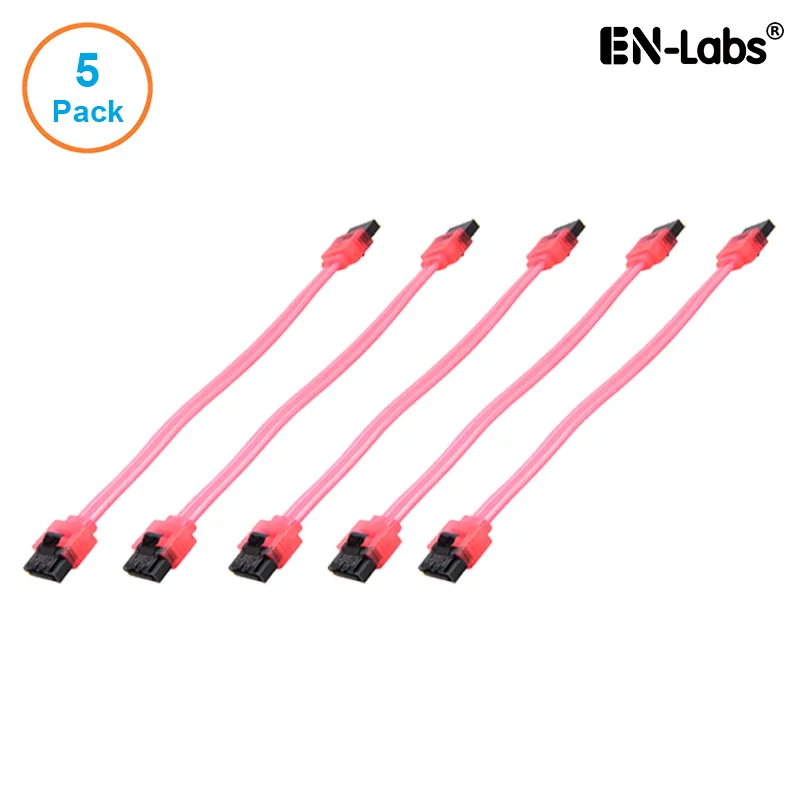 EN-Labs EN-Labs 5PKSATAIII15CMRD SATA cable 5-pack UV Red 6 inch — product photo