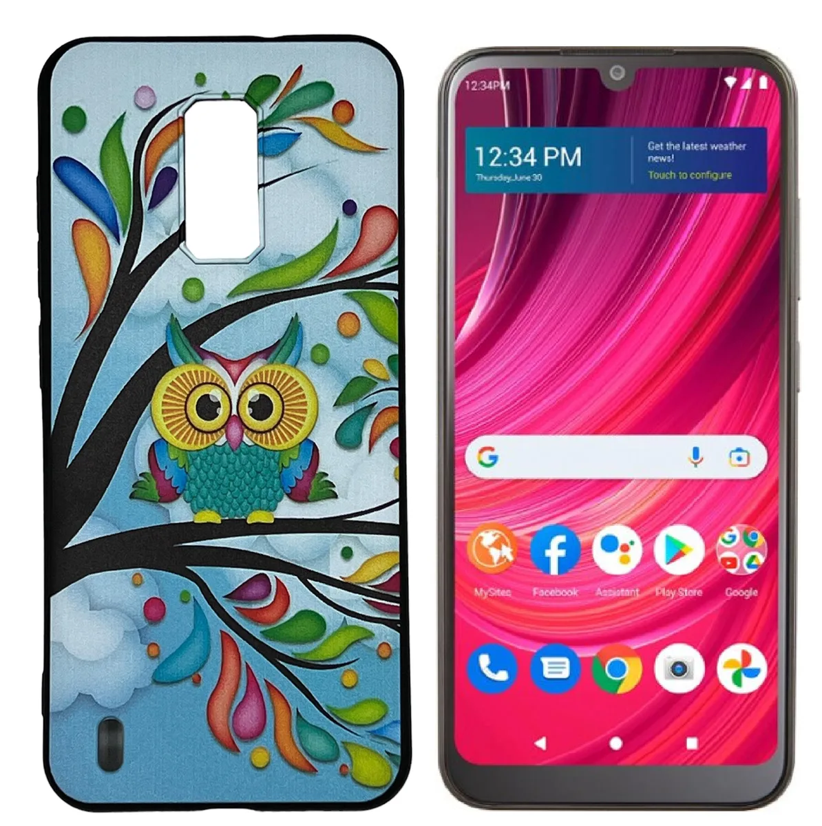 ExtremeCases - Generic ExtremeCases TPU Flexible Skin Case for Blu View 4 B135DL Owl — product photo